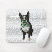 Boston Terrier mit grünem Mustache und Spott Mousepad (Mit Mouse)