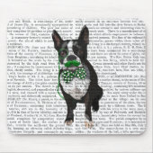 Boston Terrier mit grünem Mustache und Spott Mousepad (Vorne)