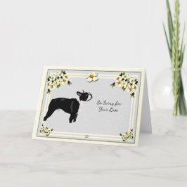 Boston-Terrier mit Hartriegel-Beileid Karte