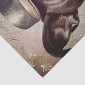 Boston Terrier mit Hat Vintag Seidenpapier (Detail)