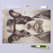 Boston Terrier mit Hat Vintag Seidenpapier (Handwerk)