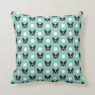 Boston Terrier mit Hipster Glasses Pattern Pillow Kissen