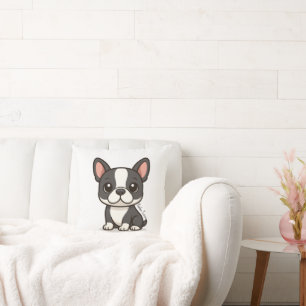 Boston Terrier mit individuellem Namen Kissen