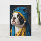 Boston Terrier mit Pearl Earring-Jeden Anlässen Karte (Vorderseite)