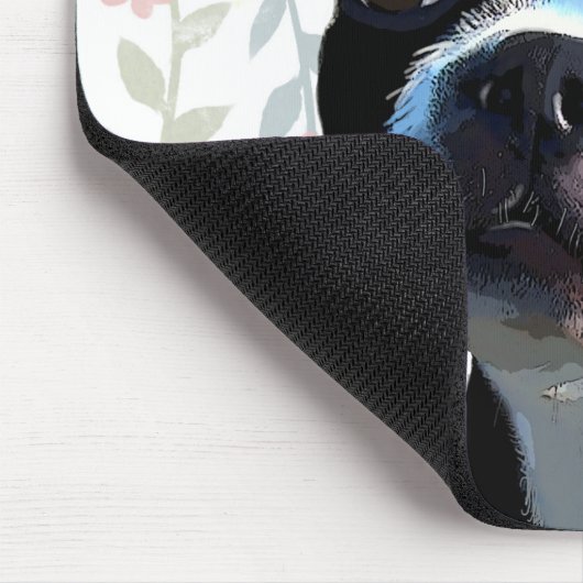 Boston Terrier mit Rose auf Nummer 2 Mousepad (Ecke)