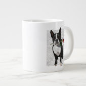 Boston Terrier mit Rose im Mund Jumbo-Tasse (Vorderseite Rechts)