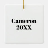 Boston Terrier mit Rose im Mund Keramikornament (Rückseite)