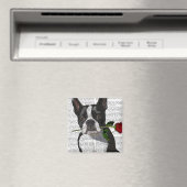 Boston Terrier mit Rose im Mund Magnet (In Situ (Geschirrspüler))