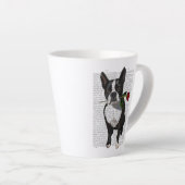 Boston Terrier mit Rose im Mund Milchtasse (Rechte Ecke)
