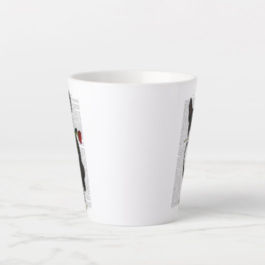 Boston Terrier mit Rose im Mund Milchtasse (Vorderseite)