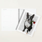 Boston Terrier mit Rose im Mund Planer (Anzeige)