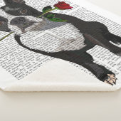 Boston Terrier mit Rose im Mund Sherpadecke (3/4)