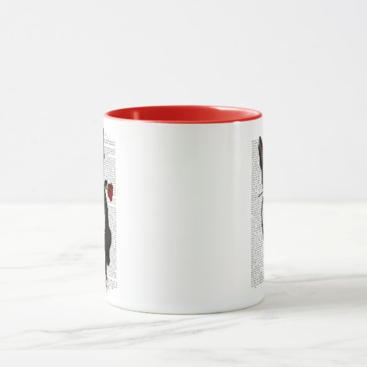 Boston Terrier mit Rose im Mund Tasse (Zentrum)