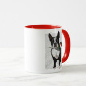 Boston Terrier mit Rose im Mund Tasse (VorderseiteRechts)