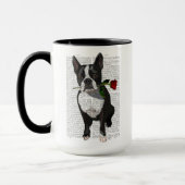 Boston Terrier mit Rose im Mund Tasse (Links)