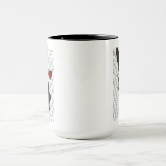 Boston Terrier mit Rose im Mund Tasse (Zentrum)