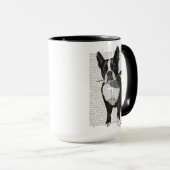 Boston Terrier mit Rose im Mund Tasse (VorderseiteRechts)
