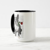 Boston Terrier mit Rose im Mund Tasse (Vorderseite Links)