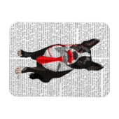 Boston Terrier mit roter Krawatte und Mustache 2 Magnet (Horizontal)