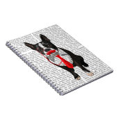 Boston Terrier mit roter Krawatte und Mustache 2 Notizblock (Rechte Seite)