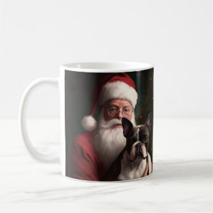 Boston Terrier mit Santa Claus Festives Weihnachte Kaffeetasse