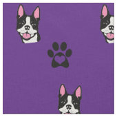 Boston Terrier mit Tatzen-Baumwollgewebe Stoff (Nahaufnahme)