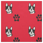 Boston Terrier mit Tatzen-Baumwollgewebe Stoff (Muster)