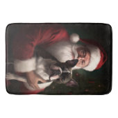 Boston Terrier mit Weihnachtsmann Weihnachten Badematte (Vorderseite)