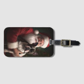 Boston Terrier mit Weihnachtsmann Weihnachten Gepäckanhänger (Vorderseite (Horizontal))