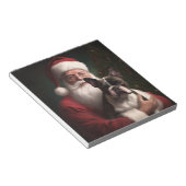 Boston Terrier mit Weihnachtsmann Weihnachten Notizblock (angewinkelt)