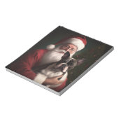 Boston Terrier mit Weihnachtsmann Weihnachten Notizblock (Rotiert)