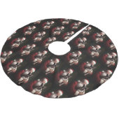 Boston Terrier mit Weihnachtsmann Weihnachten Polyester Weihnachtsbaumdecke (Schrägansicht)