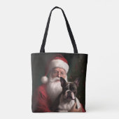 Boston Terrier mit Weihnachtsmann Weihnachten Tasche (Rückseite)