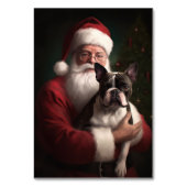 Boston Terrier mit Weihnachtsmann Weihnachten Tischnummer (Rückseite)