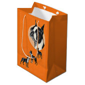 Boston Terrier Mittlere Geschenktüte (Vorderseite Schrägansicht)