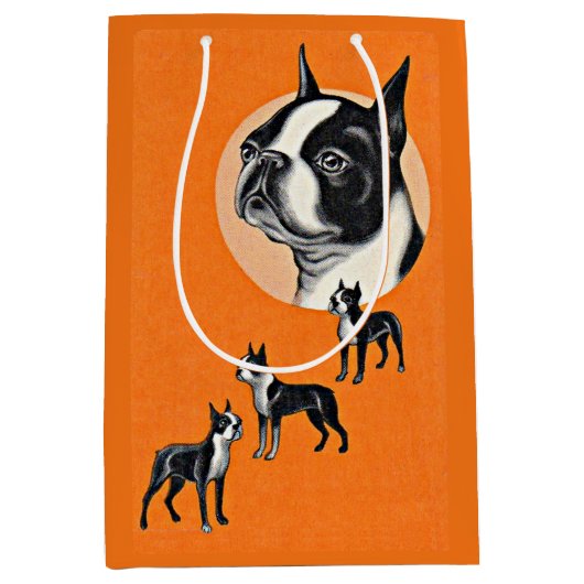 Boston Terrier Mittlere Geschenktüte (Vorderseite)