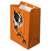 Boston Terrier Mittlere Geschenktüte (Rückseite Schrägansicht)