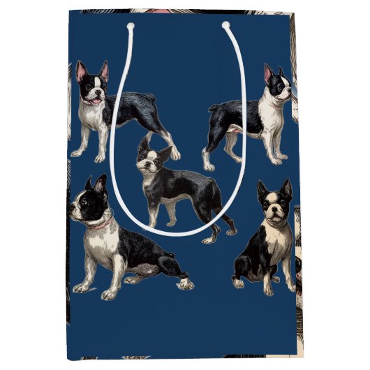 Boston Terrier Mittlere Geschenktüte (Vorderseite)