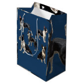Boston Terrier Mittlere Geschenktüte (Rückseite Schrägansicht)