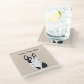 Boston terrier mom glasuntersetzer (Schrägansicht)