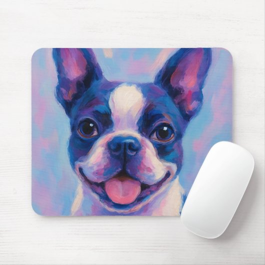 Boston Terrier Mouse Pad Mousepad (Mit Mouse)