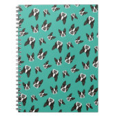 Boston-Terrier-Muster-Notizblock - aquamarin Notizblock (Vorderseite)