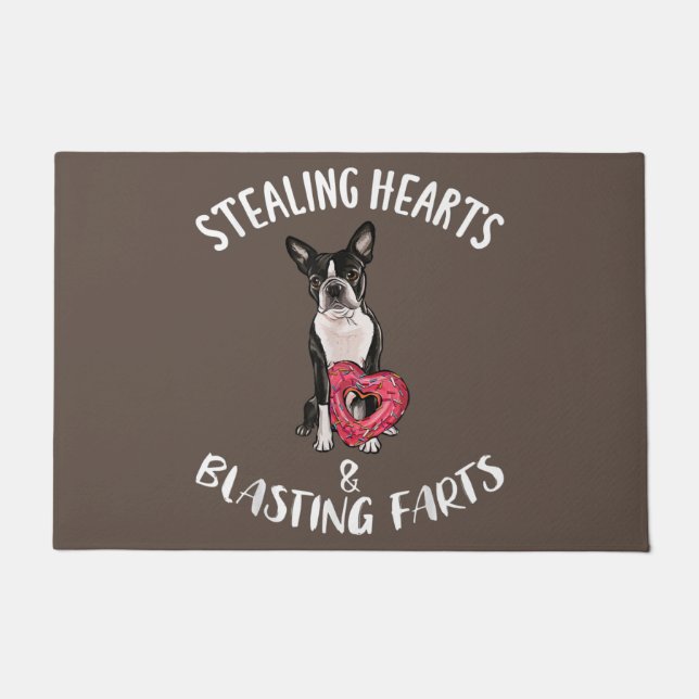 Boston Terrier Mutti, Boston Terrier Papa, Hundeli Fußmatte (Vorderseite)