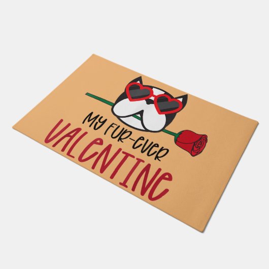 Boston Terrier Mutti, Boston Terrier Papa, Hundeli Fußmatte (Schrägansicht)