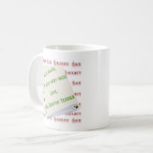 Boston Terrier Naughty oder Nice Kaffeetasse (Vorderseite Links)