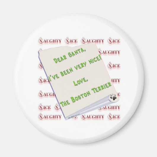 Boston Terrier Naughty oder Nice - Magnet (Vorne)