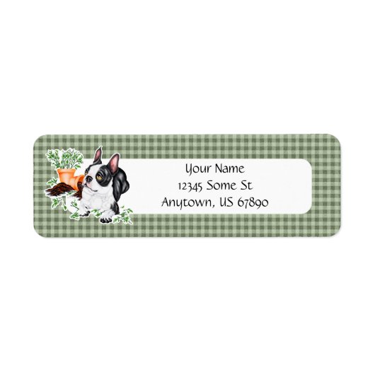 Boston Terrier Naughty Pup Labels (Vorne)