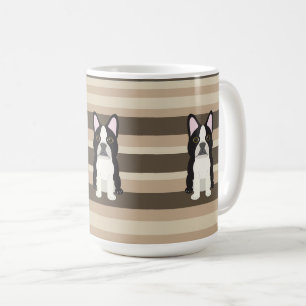 Boston Terrier Neutral gestreift Kaffeetasse