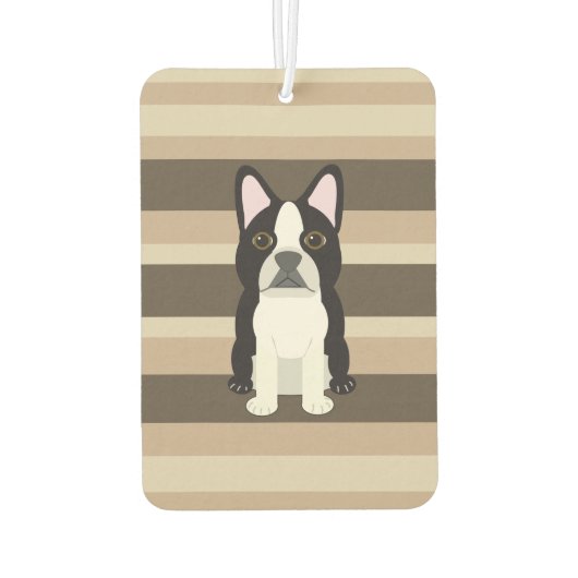 Boston Terrier Neutral striped Autolufterfrischer (Rückseite)
