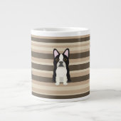 Boston Terrier Neutral striped Jumbo-Tasse (Vorderseite)